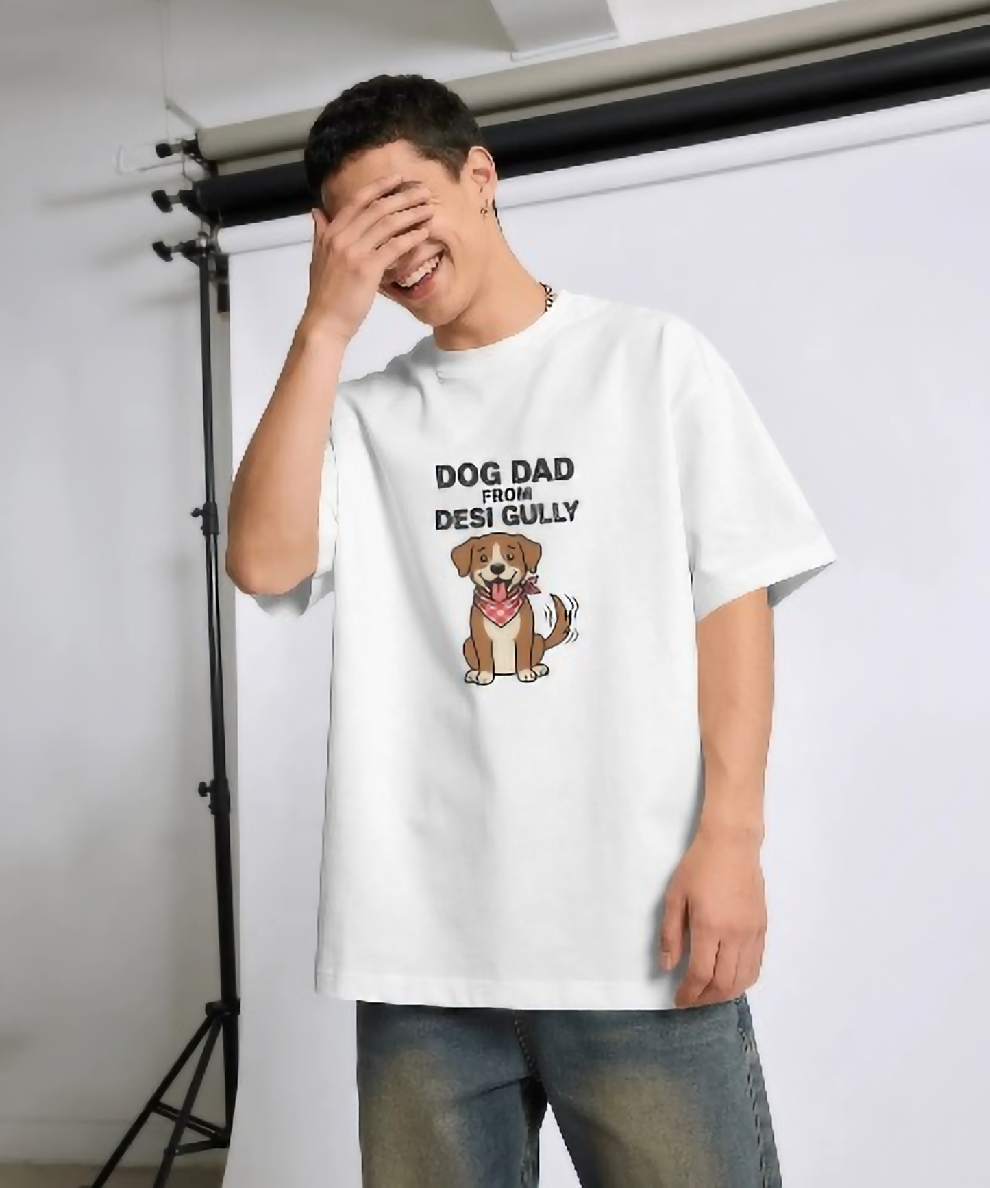 'Dog Dad From Desi Gully' Graphic T-Shirt | Premium Indie Dog Lover Tee