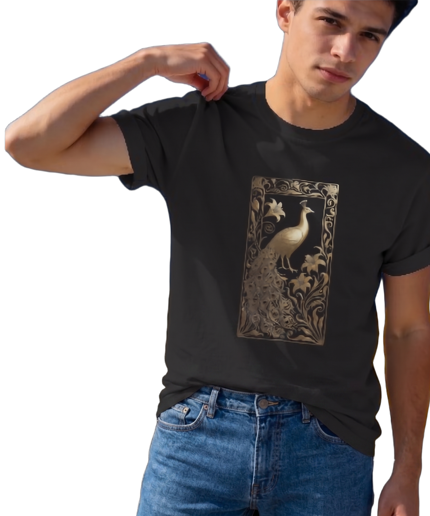 Nite Stream "Royal Golden Peacock" Unisex Graphic T-Shirt | Luxury Red Edition